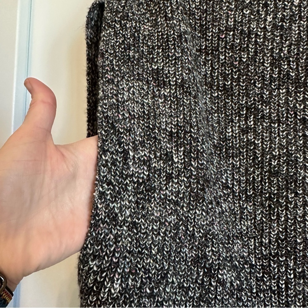 Michael Stars Los Angeles designer grey multi color sweater vest high neck L - Picture 4 of 9